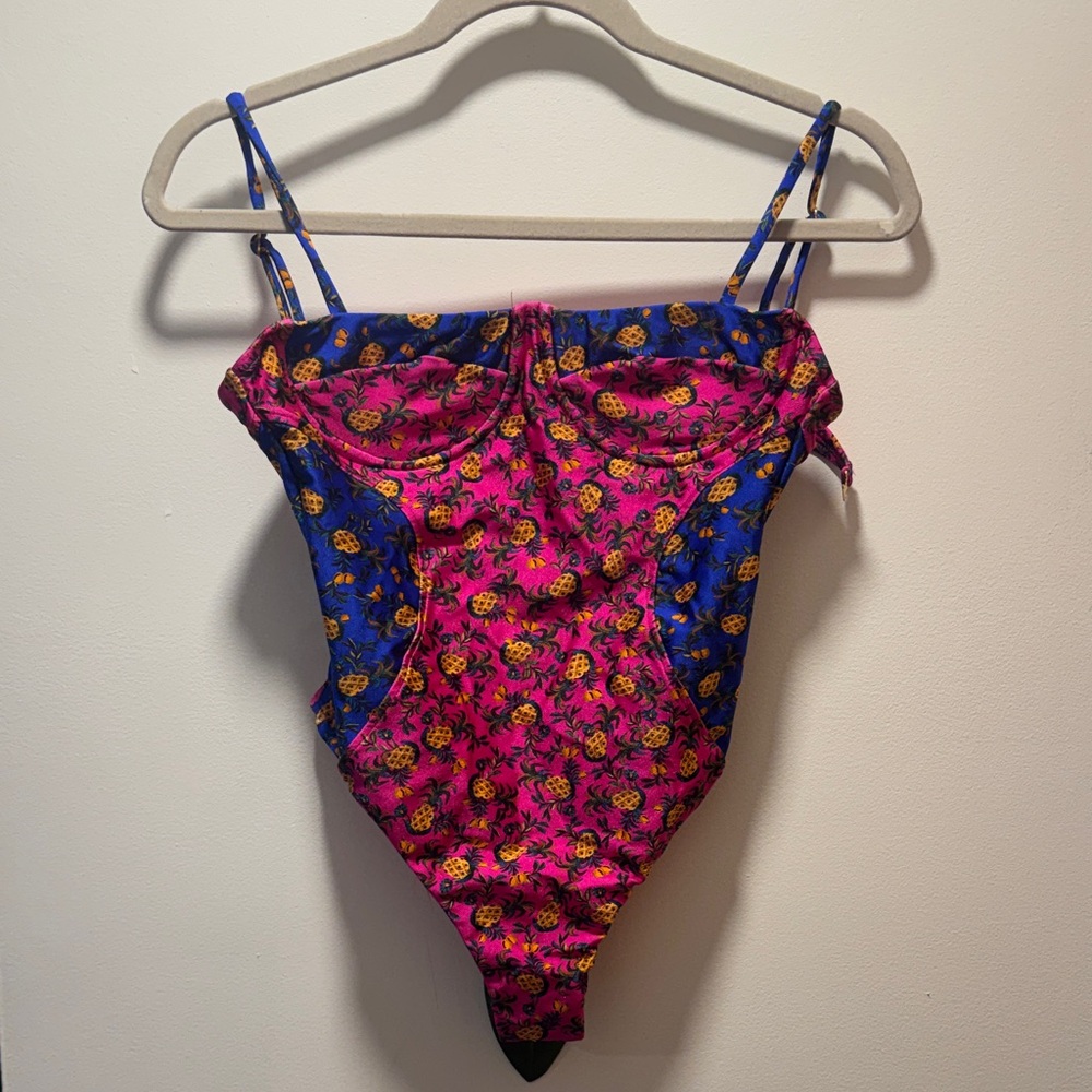 FARM Rio Pink and Blue Floral One Piece